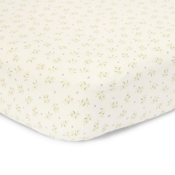 LITTLE DUTCH. Fitted cot sheet Blueberry Leaves