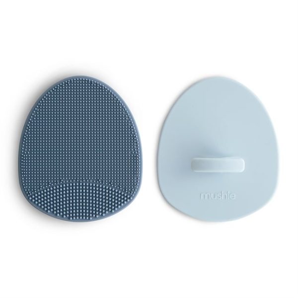Mushie Cradle Cap Brush-2 pack Tradewinds/Periwinkle
