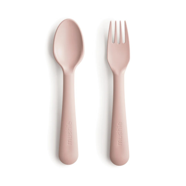 Mushie Fork & Spoon Blush
