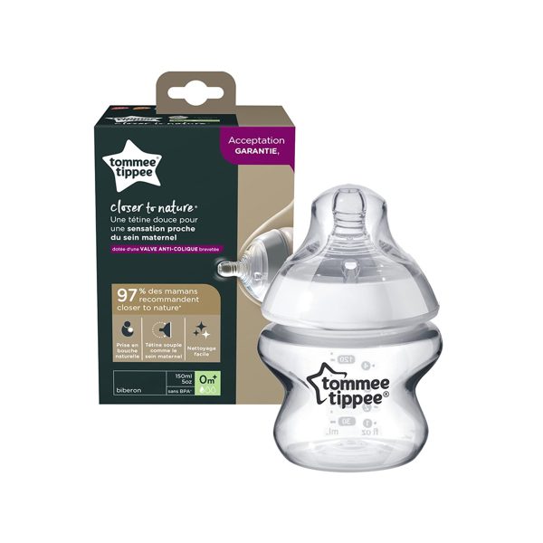 Tommee Tippee Plastic bottle NS 150ml & pacifier 0-2m