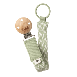 BIBS 9401104 Pacifier Clip Braided Sage/Ivory