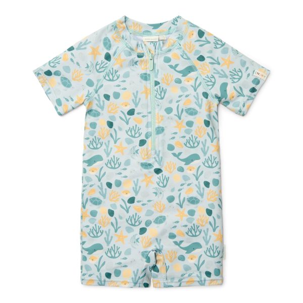 LITTLE DUTCH. Swimsuit short sleeves Seashells Multi-colour
