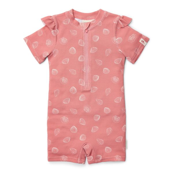 LITTLE DUTCH. Swimsuit short sleeves Ocean Treasures Pink