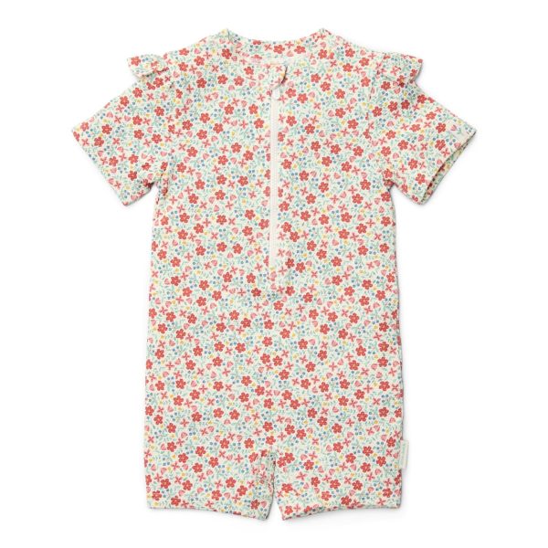 LITTLE DUTCH. Swimsuit short sleeves Sunny Flowers Multi-colour