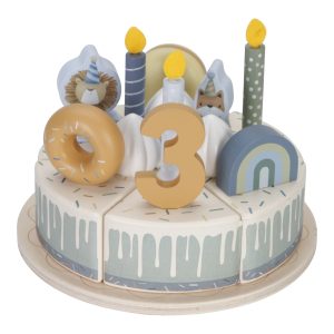 LITTLE DUTCH. Little Dutch Wooden birthday cake blue FSC
