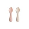 Mushie Toddler Starter Spoons-2 Pack Blush/Shifting Sand