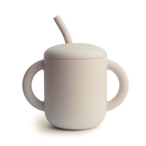Mushie Silicone Training Cup + Straw Shifting Sand