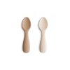 Mushie Toddler Starter Spoons-2 Pack Natural/Shifting Sand