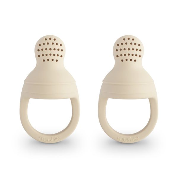 Mushie Silicone Fresh Food Feeder 2-Pack (Shifting Sands)