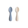 Mushie Toddler Starter Spoons-2 Pack Tradewinds/Shifting Sand