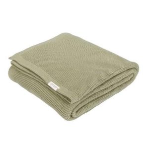 LITTLE DUTCH. Knitted bassinet blanket Olive