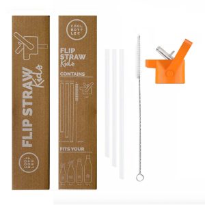 COOL BOTTLES. Kids Cap - Flip Straw - 260ml / 350ml / 500ml - Orange
