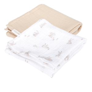 LITTLE DUTCH. Pelena Swaddles muslin Baby Bunny / Beige 70x70