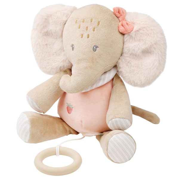 FLO, ERNEST & OLI. Musical Cuddly Elephant Oli (pink)