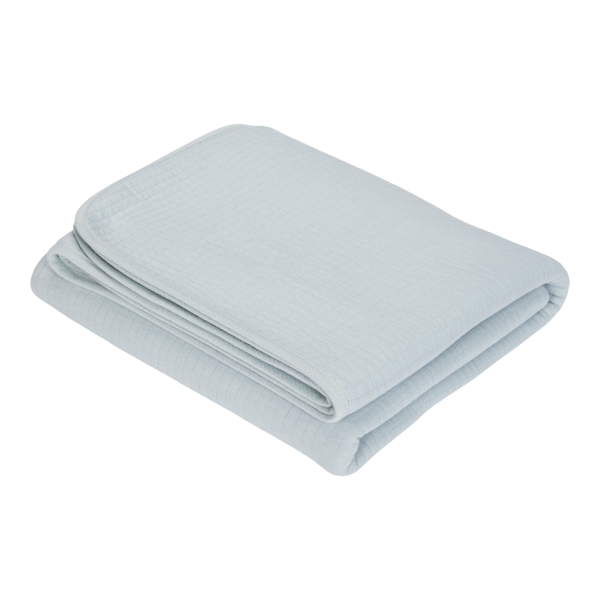 LITTLE DUTCH. Bassinet summer blanket Pure Soft Blue 100 x 70