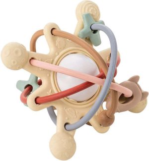SILICONE & RUBBER. Teether with rattle Galaxy Silicone (beige)