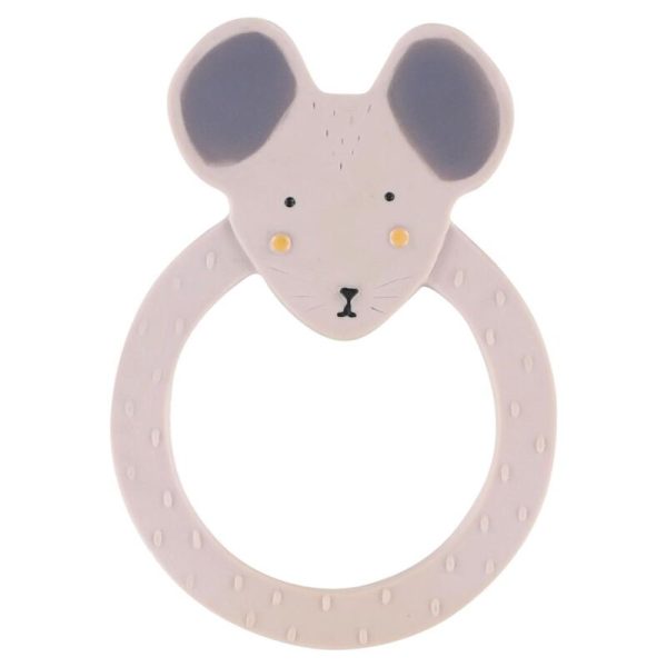 37-664 Natural rubber round teether - Mrs. Mouse