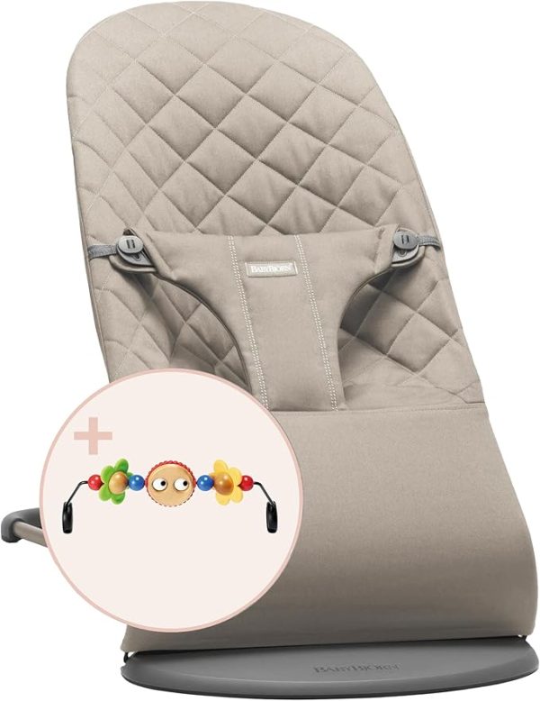 BabyBjörn relaksues Bliss Woven + Googly Eyes sand grey 606117