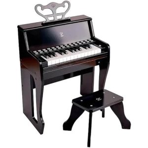 Learn with Lights Black Piano with Stool